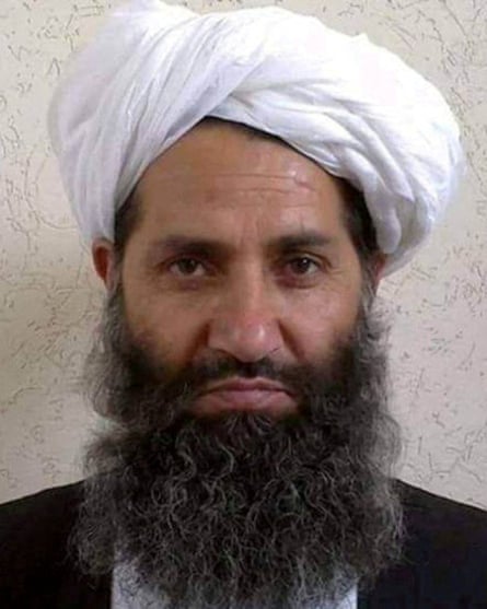 Haibatullah Akhundzada looking at the camera