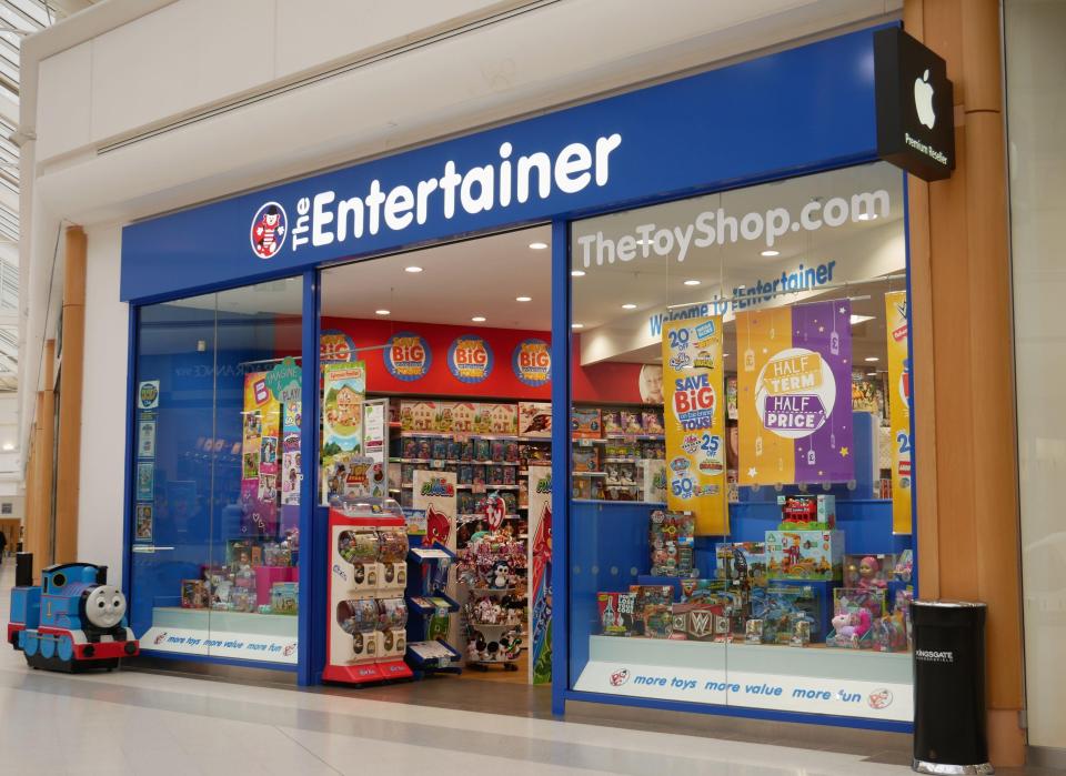 The Entertainer toy shop storefront.