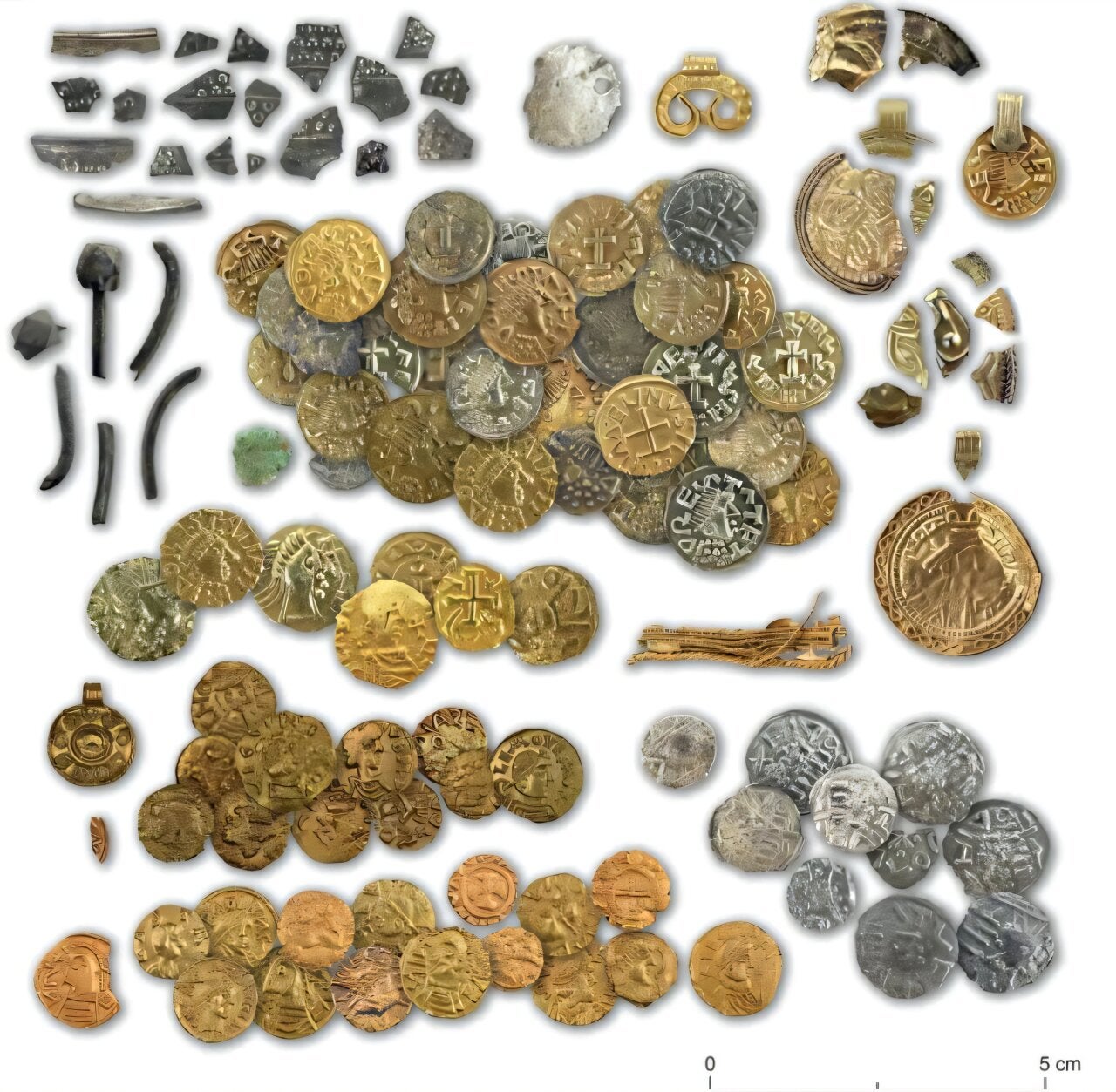 Selection of coins found at the site