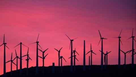 Wind turbines in  in California