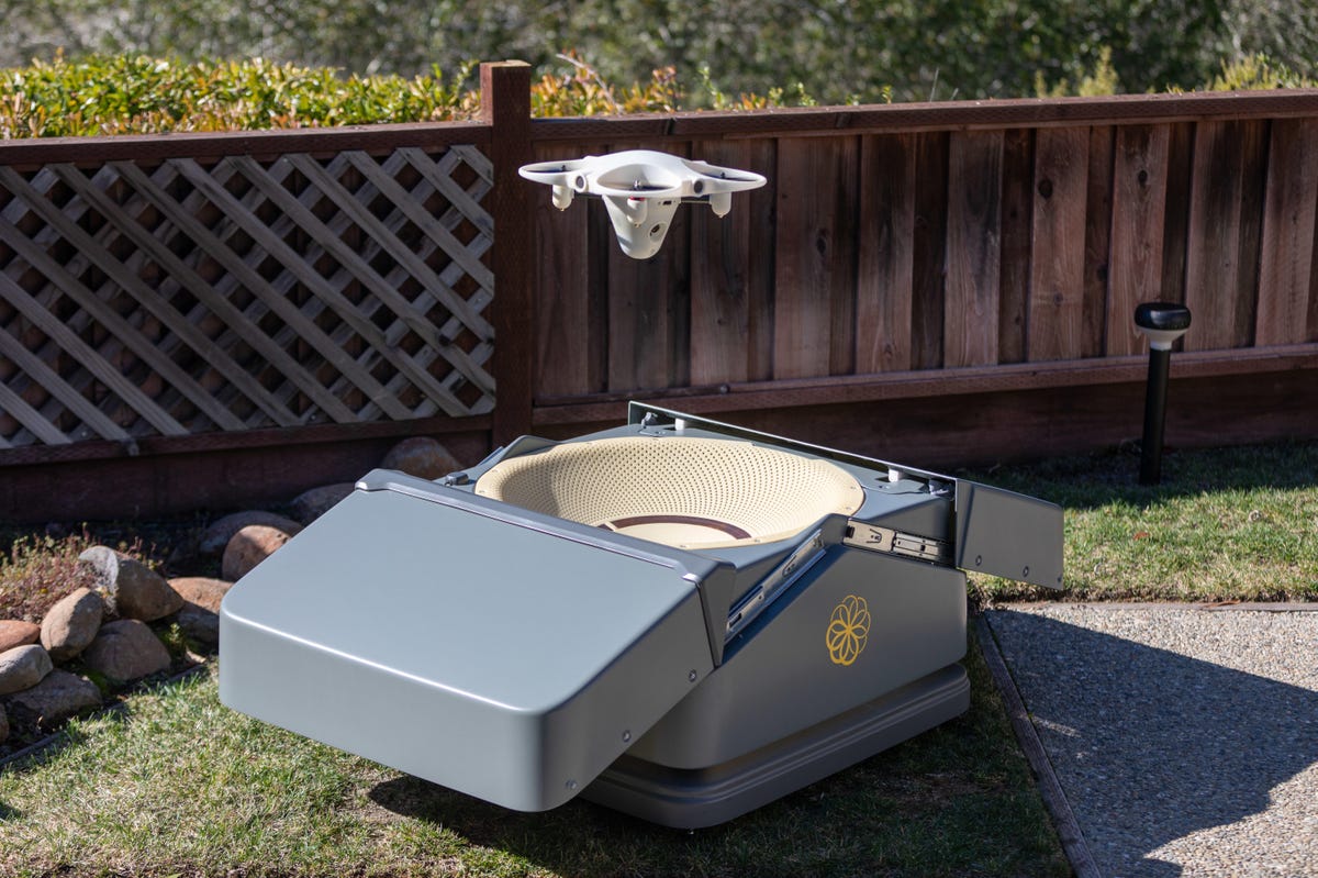 The Sunflower Labs drone emerges from its