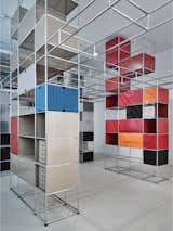 The new release utilizes the same framework as the original shelving, but lets users swap out felted and patterned panels, which are fixed with magnets.