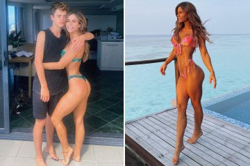 Mum hits back at trolls over ‘sexualised’ pic of her in bikini hugging teen son