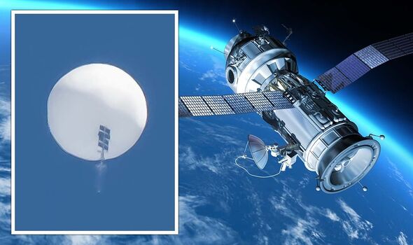 A spy balloon and satellite