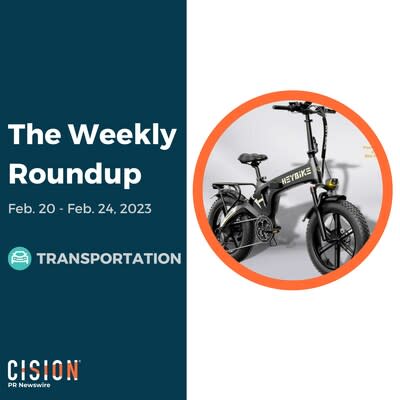 PR Newswire Weekly Transportation Press Release Roundup, Feb. 20-24, 2023. Photo provided by Heybike Electric Bikes. https://prn.to/3krM6dh