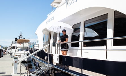 Yacht enthusiasts at the Superyacht Soiree at Jones Bay Wharf, Sydney