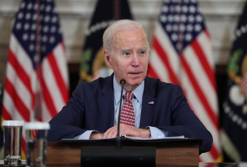 U.S. President Joe Biden holds a meeting with his science and technology advisors at the White House