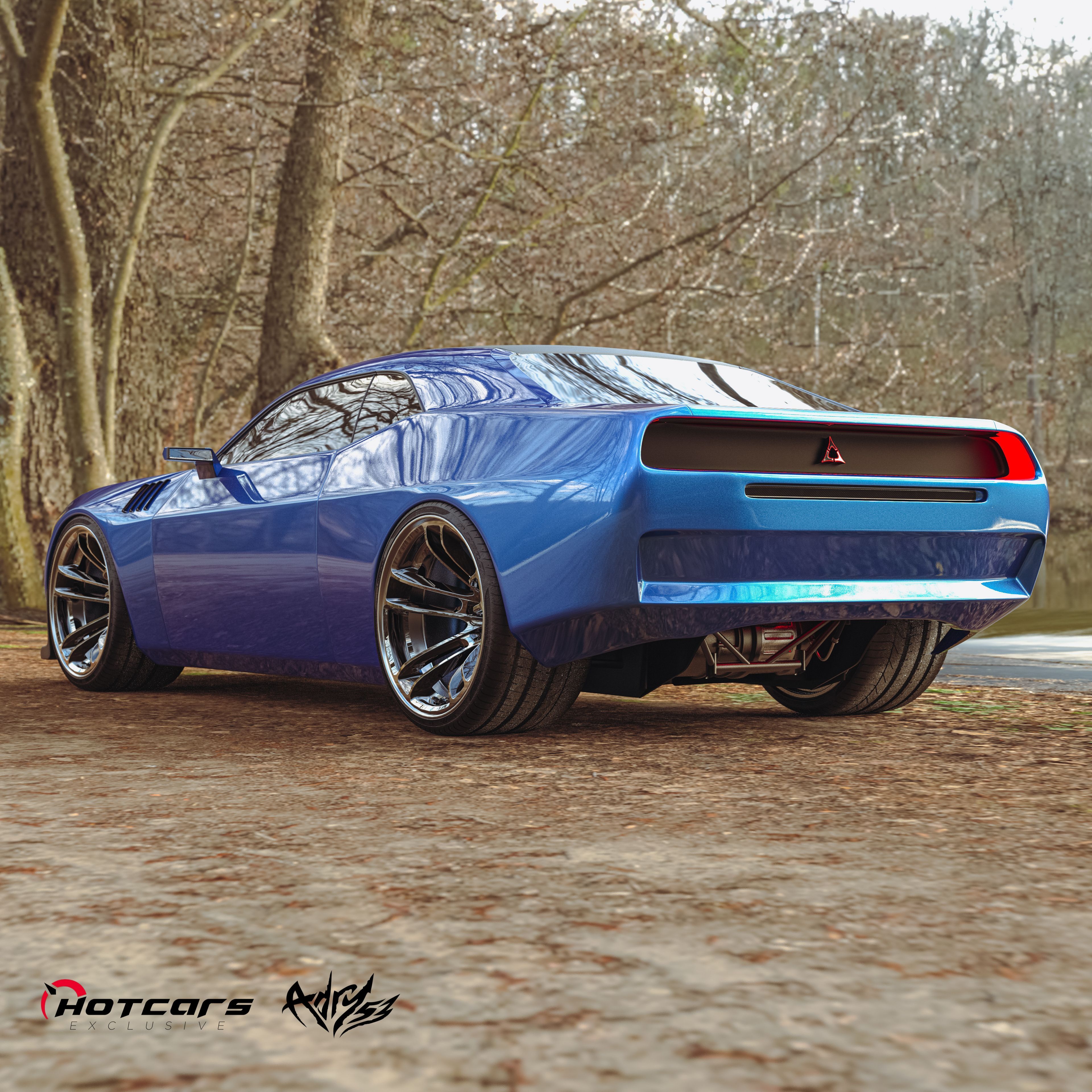 Dodge eMuscle Render 2024 Rear Quarter View