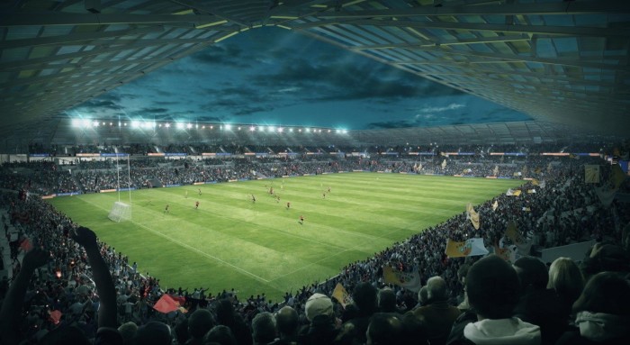 CGI of the proposed new Casement Park stadium