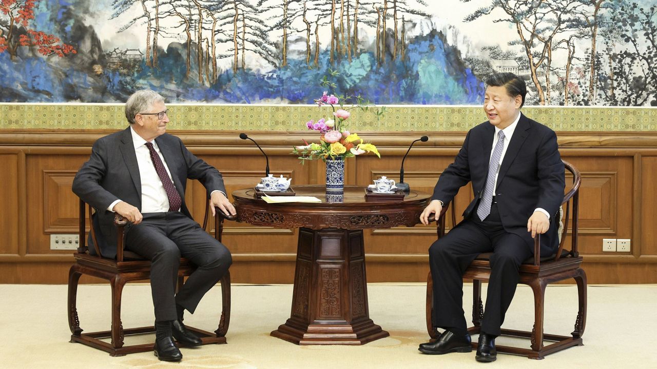 Microsoft co-founder Bill Gates meeting with Chinese leader Xi Jinping in Beijing on Friday.