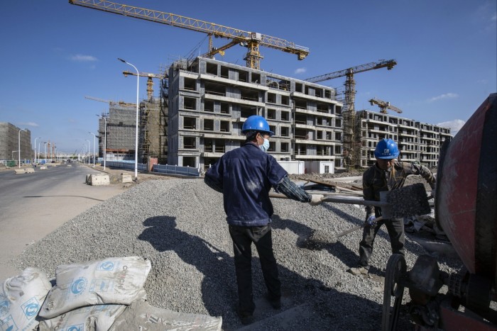 Residential buildings under construction in Shanghai 