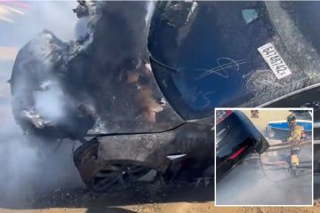 Tesla worth £70,000 'spontaneously' bursts into flames