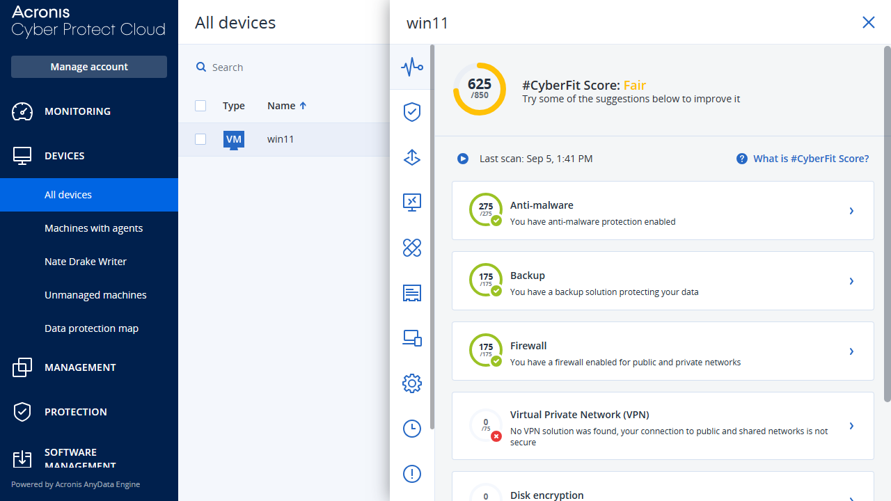 Acronis Cyber Protect Cloud: Interface 2