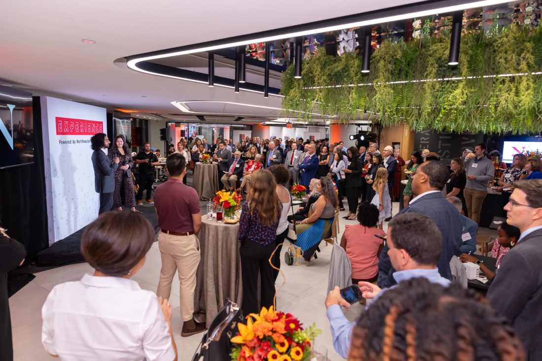 Audience members at the Experience Powered by Northeastern campaign stop in Arlington.