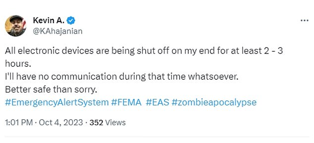 Other users shared they had turned off their smartphones, radios and televisions out of precaution
