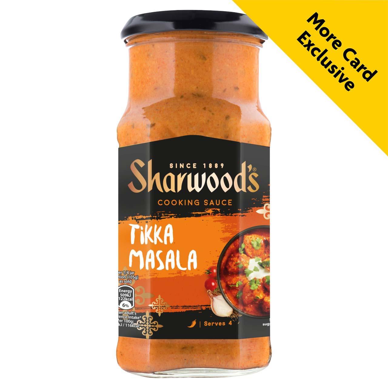 The Sharwoods tikka masala curry sauce is down to £1.75 with a Morrisons More card