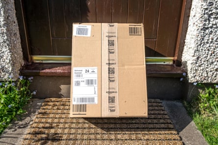 Amazon delivery left outside house on the doorstep