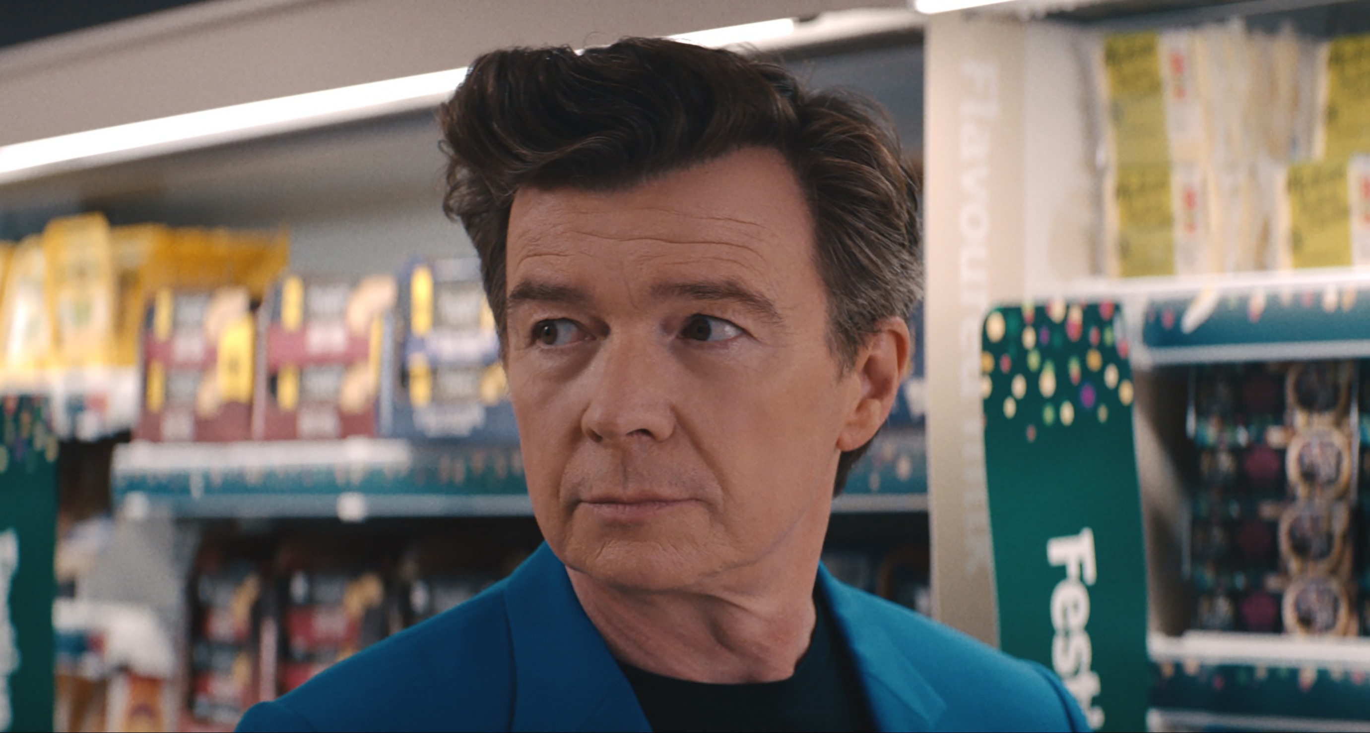 Eighties pop legend Rick Astley makes a cheesy cameo appearance in Sainsbury's Christmas advert