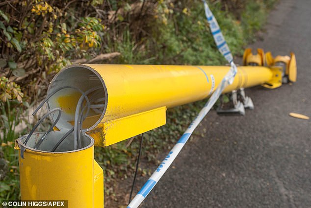 It is the fourth speed camera to be attacked in the area in recent weeks. Superintendent for local policing, Ian Thompson said: 'We're deeply concerned about the recent surge in criminal damage to average speed cameras in the West Cornwall area'