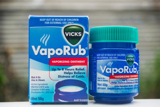 Vicks vaporub package box and bottle