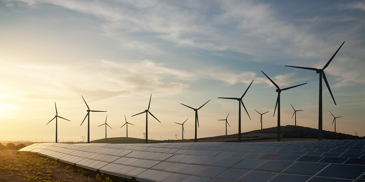 Solar and wind energy farm