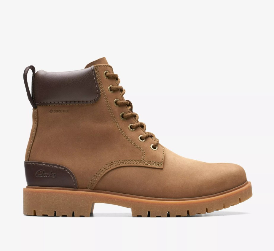 Take a hike in these Rossdale Hi Gore-Tex leather boots, usually £150, now £75 at Clarks