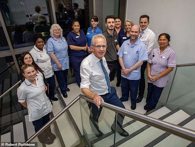 Ash with some of his staff at the Spire Nottingham Hospital