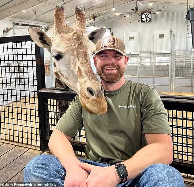 Dr. Joren Whitley, 34, owns the practice Oklahoma Chiropractic that specializes in spinal manipulation for humans and animals of all sizes