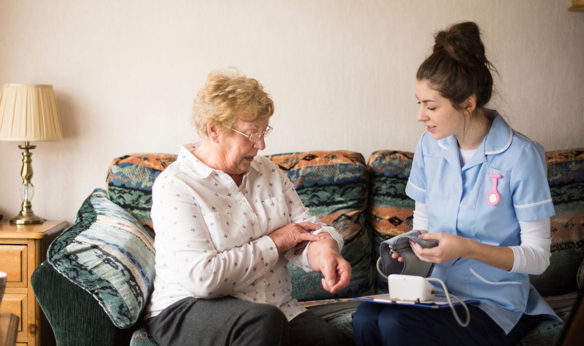 A woman and carer