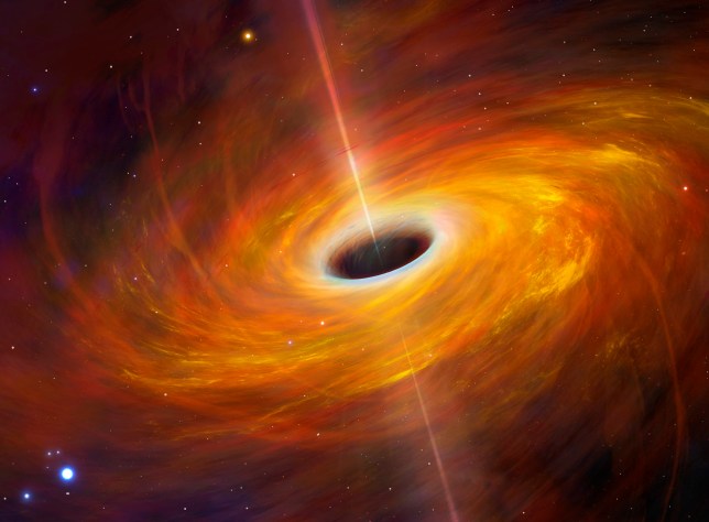 Artist impression of a black hole. 