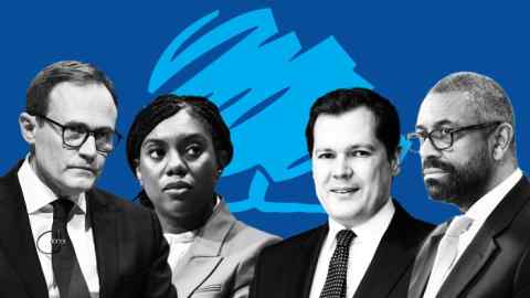 Montage image of Tom Tugendhat, Kemi Badenoch, Robert Jenrick and James Cleverly