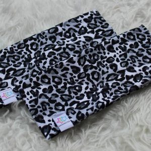 Pannband leopard vit/grå pannband med foder pannband för vuxen & barn