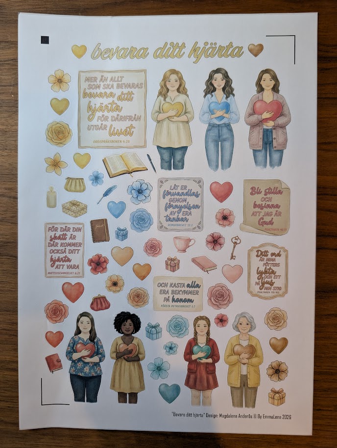 50. Bevara ditt hjärta Stickersark