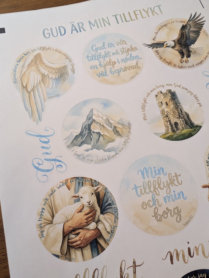 56. Gud är min tillflykt Stickersark - Bild 2