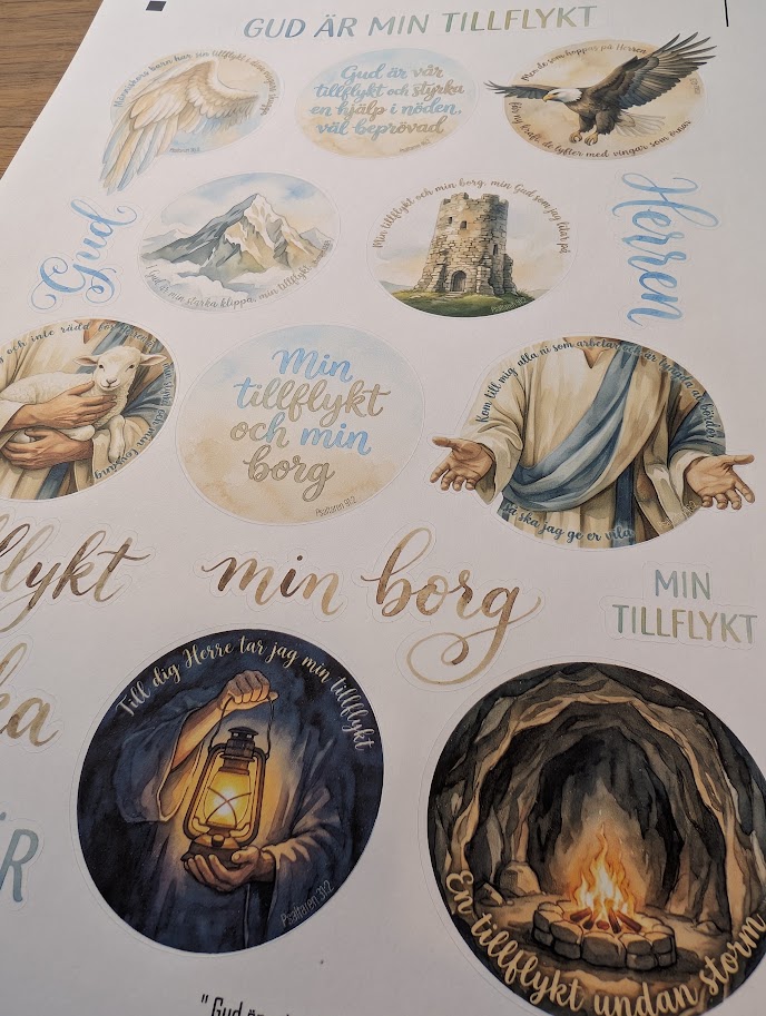 56. Gud är min tillflykt Stickersark - Bild 3