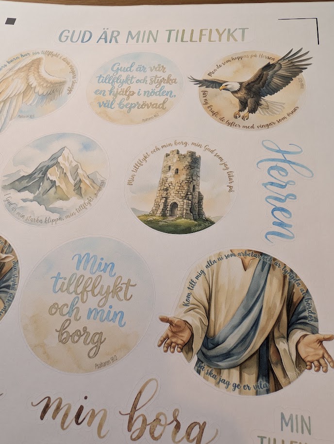 56. Gud är min tillflykt Stickersark - Bild 4