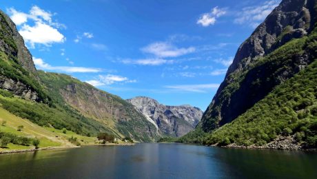 body of water in the middle of mountains