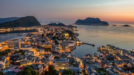 aerial photography of city beside sea