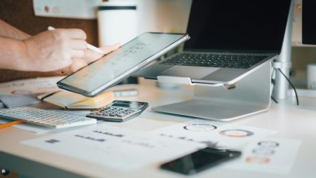 electronic devices in an office