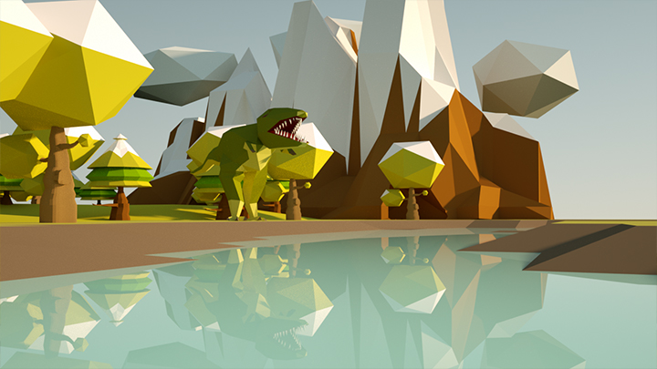 Low Poly 3D World Jurassic
