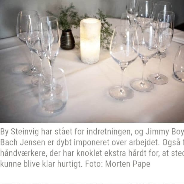 Omtale i Horsens Posten By Steinvig Restaurant Indretning