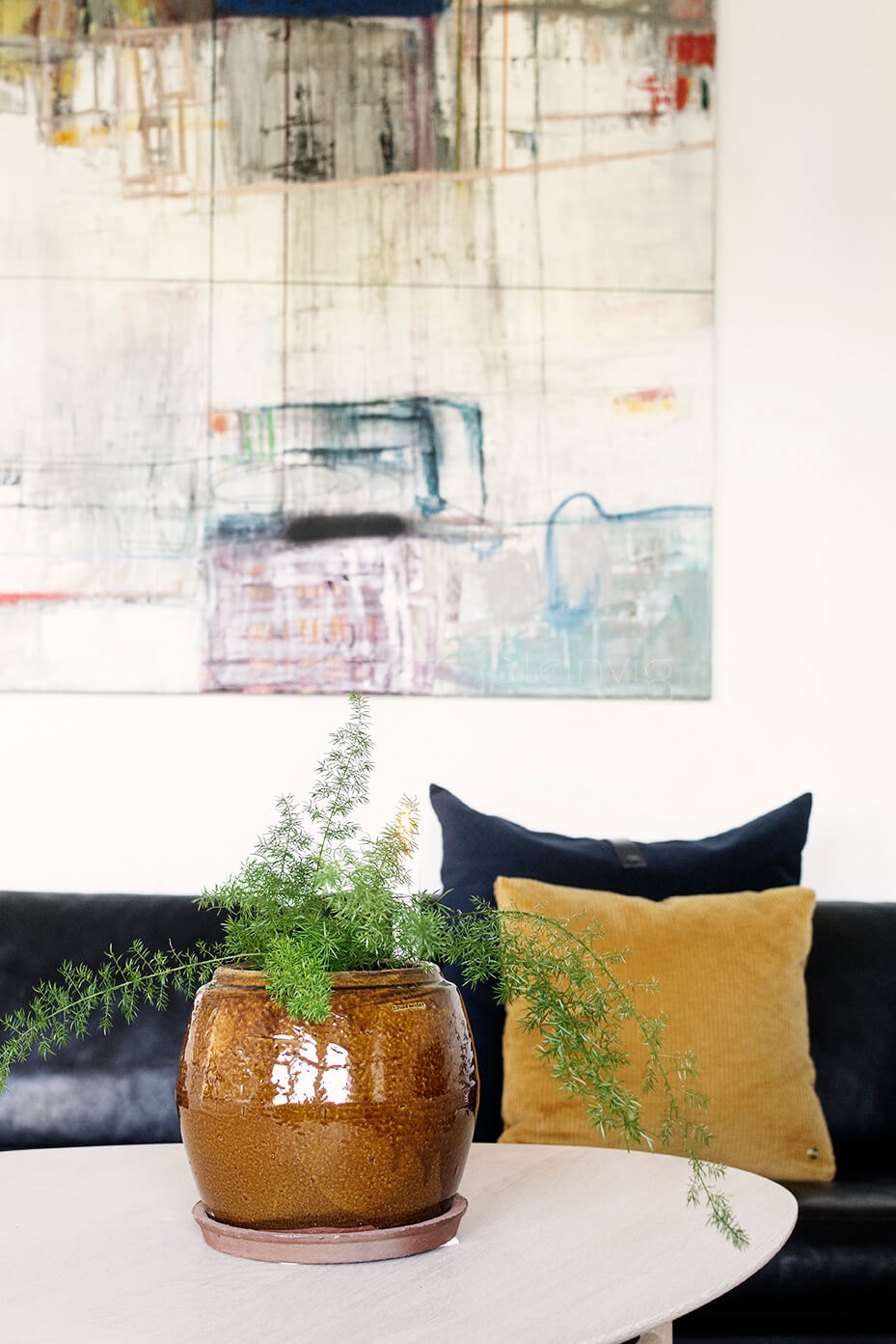 Kunst-styling-sofa-pude-bysteinvig-indretning