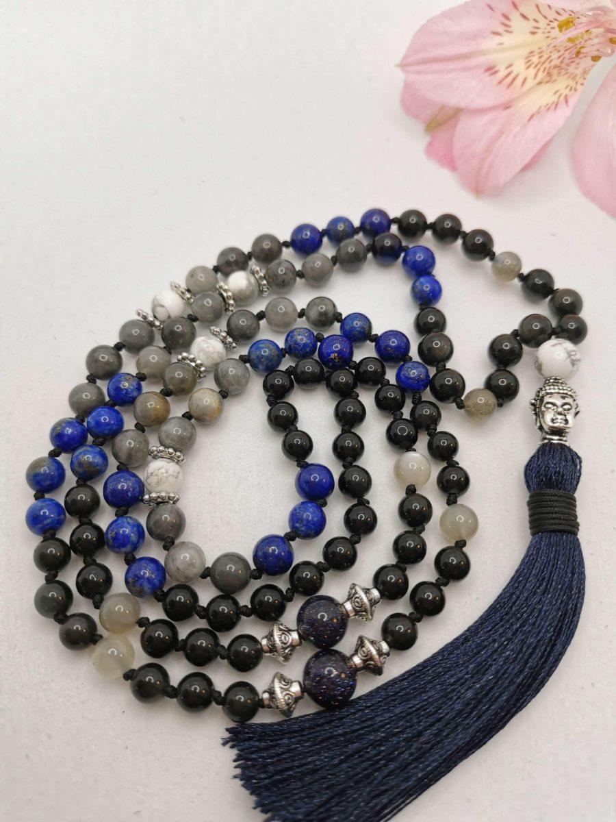 Unique Malachite Necklace with Lapis Lazuli