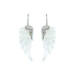 Lalimalu Angel Wings - hvide perlemor engleøreringe