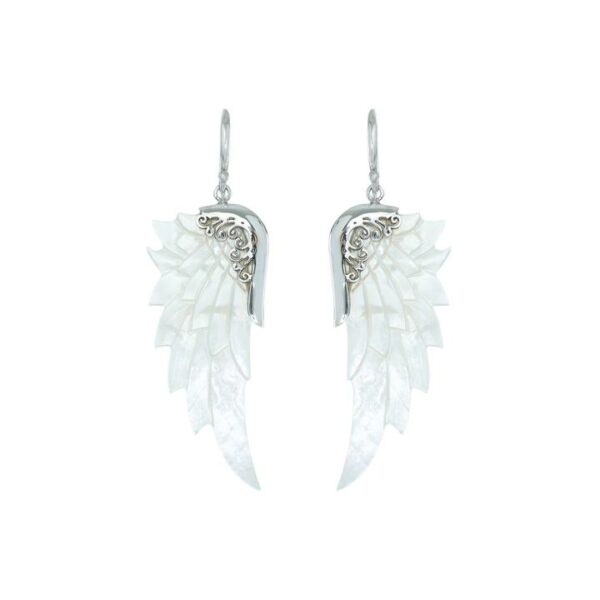 Lalimalu Angel Wings - white mother of pearl angel earrings