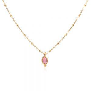 Gentle Heart crystal necklace with pink tourmaline