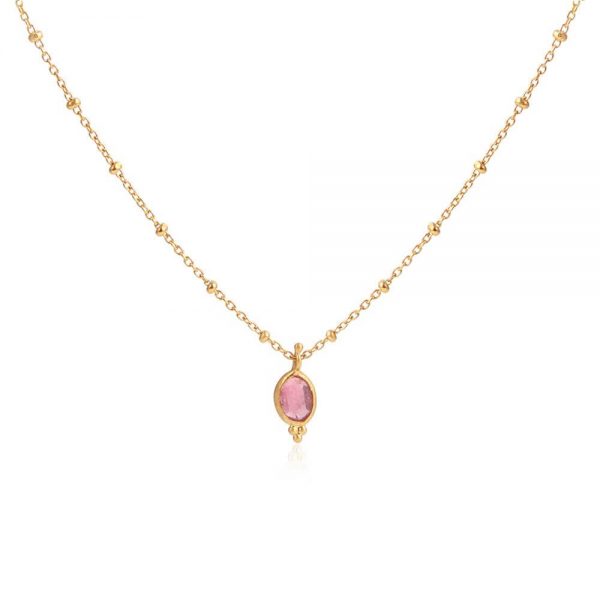 Gentle Heart crystal necklace with pink tourmaline