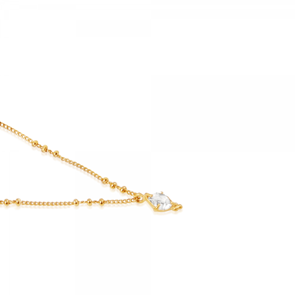 Crystal Chain with Herkimer Diamond - Sustainable Luxury Materials