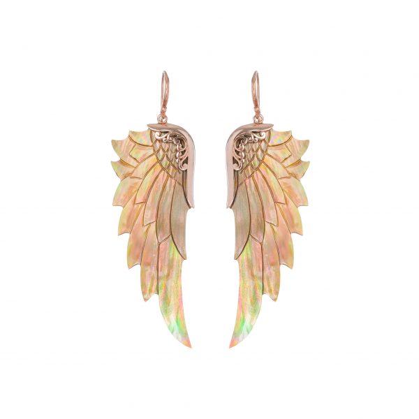 Angel wing earrings - Rainbow Rose from Lalimalu at byTrampenau